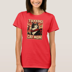 Tuxedo Katze Mama T-Shirt Vintage Retro