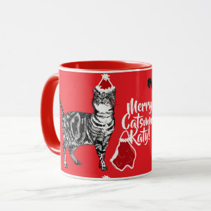 Tuxedo Katze Merry Catsmus Rote Weihnachtszeit Tas Tasse