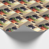 Tuxedo-Katze mit Catnip-Pflanze Geschenkpapier (Ecke)