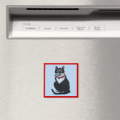 Tuxedo Katze mit Herz Magnet (In Situ (Geschirrspüler))