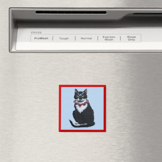 Tuxedo Katze mit Herz Magnet (In Situ (Geschirrspüler))