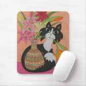 Tuxedo Katze mit Lilies Mousepad (Mit Mouse)