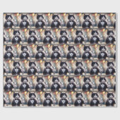Tuxedo Katze mit Martini-Cocktail Geschenkpapier (Flach)
