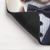 Tuxedo Katze mit Martini-Cocktail Mousepad (Ecke)