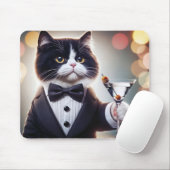 Tuxedo Katze mit Martini-Cocktail Mousepad (Mit Mouse)
