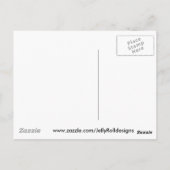 Tuxedo Katze mit Narzissen in einer blauen Vase Postkarte (Rückseite)