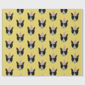 Tuxedo-Katze mit Party-Hut Geschenkpapier (Flach)