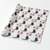 Tuxedo Katze mit Red Birthday Balloon Geschenkpapier (Ungerollt)