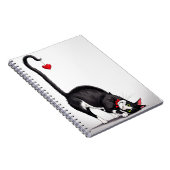 Tuxedo Katze mit schwindendem Herzen Notizblock (Rechte Seite)