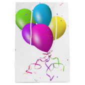 Tuxedo Katze mit Sweet 16 Balloon Medium Geschenkt Mittlere Geschenktüte (Rückseite)