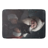 Tuxedo Katze mit Weihnachtsmann Weihnachten Badematte (Vorderseite)