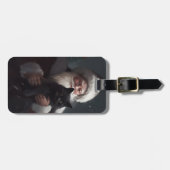 Tuxedo Katze mit Weihnachtsmann Weihnachten Gepäckanhänger (Vorderseite horizontal)