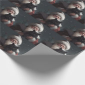 Tuxedo Katze mit Weihnachtsmann Weihnachten Geschenkpapier (Ecke)