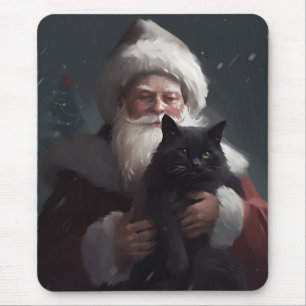 Tuxedo Katze mit Weihnachtsmann Weihnachten Mousepad