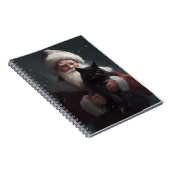 Tuxedo Katze mit Weihnachtsmann Weihnachten Notizblock (Rechte Seite)