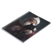 Tuxedo Katze mit Weihnachtsmann Weihnachten Notizblock (Linke Seite)