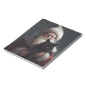 Tuxedo Katze mit Weihnachtsmann Weihnachten Notizblock (Rotiert)