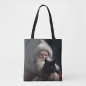 Tuxedo Katze mit Weihnachtsmann Weihnachten Tasche (Vorderseite)