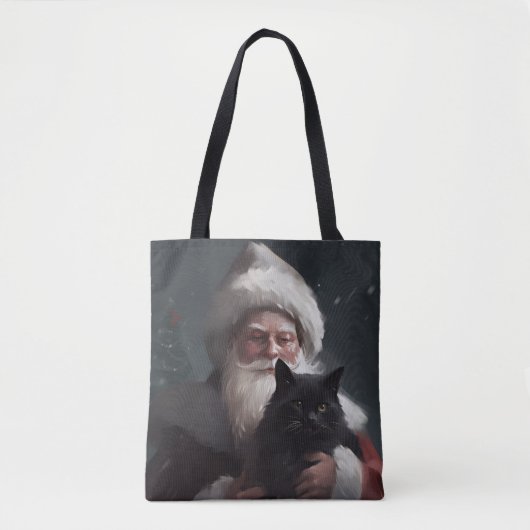 Tuxedo Katze mit Weihnachtsmann Weihnachten Tasche (Vorderseite)