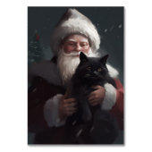 Tuxedo Katze mit Weihnachtsmann Weihnachten Tischnummer (Vorderseite)