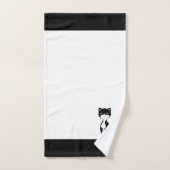 Tuxedo Katze & Monogramm auf Schwarz und Weiß Badhandtuch Set (Handtuch)