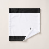 Tuxedo Katze & Monogramm auf Schwarz und Weiß Badhandtuch Set (Waschlappen)