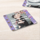 Tuxedo Katze Niedlich Funny Cats Glückliche Geburt Rechteckiger Pappuntersetzer (angewinkelt)