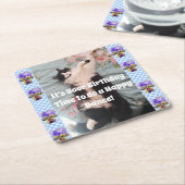 Tuxedo Katze Niedlich Funny Cats Glückliche Geburt Rechteckiger Pappuntersetzer (angewinkelt)