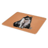 Tuxedo Katze Niedlich Katzen Schwarz-weiß Orange Schneidebrett (Ecke)