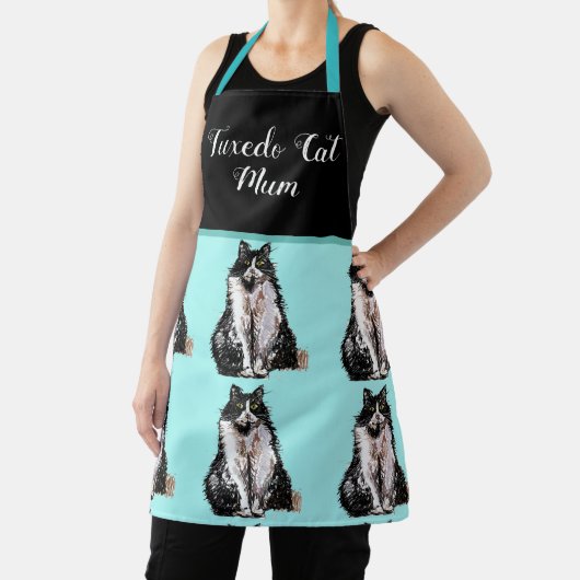 Tuxedo Katze Niedlich Katzen Schwarz-weiße Schürze (InSitu)