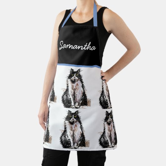 Tuxedo Katze Niedlich Katzen Schwarz-weiße Schürze (InSitu)