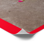 Tuxedo Katze Niedlich mit Hübschen Blume Schwarze Poster (Ecke)