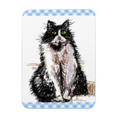 Tuxedo Katze Niedlich Zeichnend Schwarz-Weiß Katze Magnet (Vertikal)
