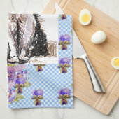 Tuxedo Katze Niedlich Zeichnend Schwarz-weiße Katz Geschirrtuch (Viertel Falte)