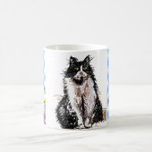 Tuxedo Katze Niedlich Zeichnend Schwarz-weiße Katz Kaffeetasse (Mittel)