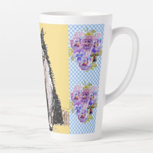 Tuxedo Katze Niedlich Zeichnend Schwarz-weiße Katz Milchtasse (Rechts)