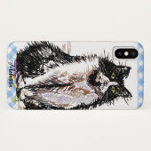 Tuxedo Katze Niedlich Zeichnend Schwarze und Weiße Case-Mate iPhone Hülle (Rückseite (Horizontal))
