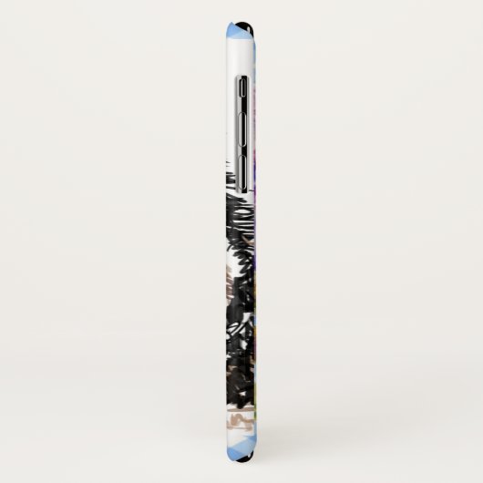 Tuxedo Katze Niedlich Zeichnend Schwarze und Weiße Case-Mate iPhone Hülle (Hinten/Links)