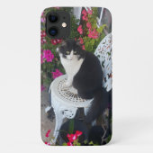 Tuxedo Katze Niedliche Hübsche Blume Katzen Geburt Case-Mate iPhone Hülle (Rückseite)