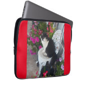 Tuxedo Katze Niedliche Hübsche Blume Katzen Geburt Laptopschutzhülle (Vorne Rechts)