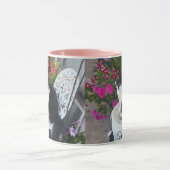 Tuxedo Katze Niedliche Hübsche Blume Katzen Geburt Tasse (Zentrum)