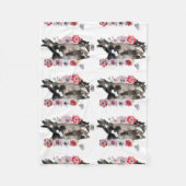 Tuxedo Katze Niedliche Hübsche Blume Katzen Wasser Fleecedecke (Vorderseite)