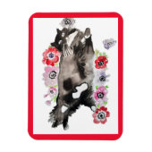 Tuxedo Katze Niedliche Hübsche Blume Katzen Wasser Magnet (Vertikal)