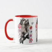 Tuxedo Katze Niedliche Hübsche Blume Katzen Wasser Tasse (Links)