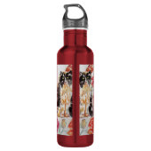 Tuxedo Katze Niedliche Rose Blume Katzen Aquarell  Edelstahlflasche (Rückseite)