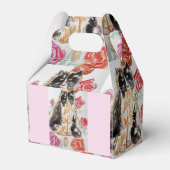 Tuxedo Katze Niedliche Rose Blume Katzen Aquarell  Geschenkschachtel (Rückseite)