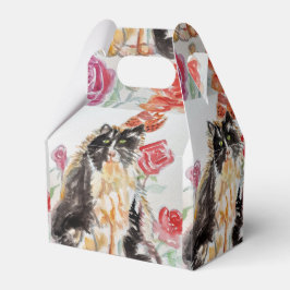 Tuxedo Katze Niedliche Rose Blume Katzen Girls Ros Geschenkschachtel