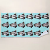 Tuxedo Katze Niedliches Hübsches Aqua Cats Wasserf Strandtuch (Vorderseite)