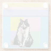 Tuxedo Katze Pastellfarben Rosa Mädchen Name Glasuntersetzer (Rückseite)