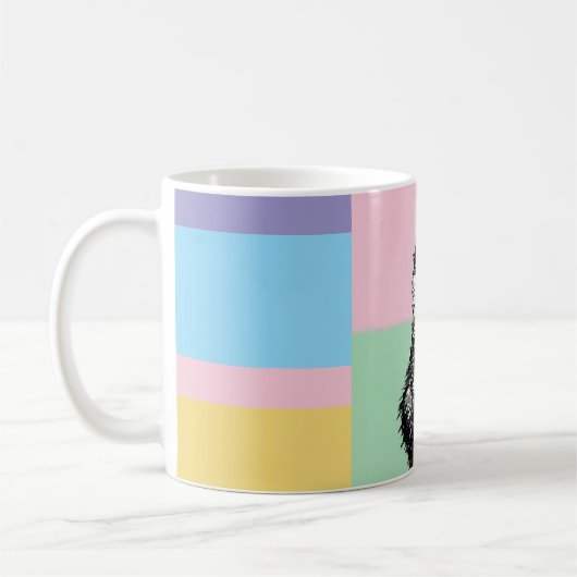 Tuxedo Katze Pastellfarben Rosa Mädchen Name Kaffeetasse (Links)